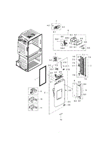 Door L-Refrigerator parts for Samsung Refrigerator RF28HMEDBSR/AA-02 from AppliancePartsPros.com