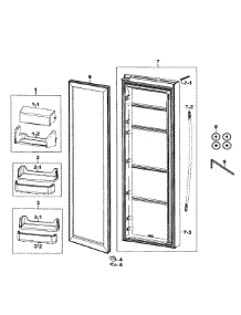 Right Door parts for Samsung Refrigerator RS267TDBP/XAA-00 from AppliancePartsPros.com