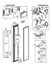 Left Door parts for Samsung Refrigerator RS267LBSH/XAA-00 from AppliancePartsPros.com