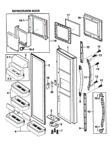 Right Door parts for Samsung Refrigerator RS2578SH/XAA-00 from AppliancePartsPros.com