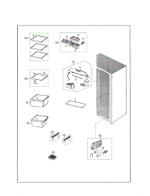 Refrigerator parts for Samsung Refrigerator RS25J500DSR/AA-01 from AppliancePartsPros.com