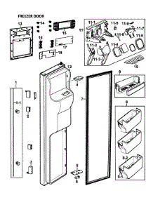 Left Door parts for Samsung Refrigerator RS267LABP/XAA-00 from AppliancePartsPros.com