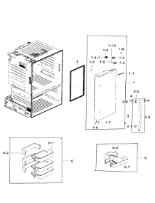 Right Door parts for Samsung Refrigerator RF28HFEDTWW/AA-05 from AppliancePartsPros.com