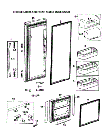 Right Doors parts for Samsung Refrigerator RM257ABSH/XAA-00 from AppliancePartsPros.com