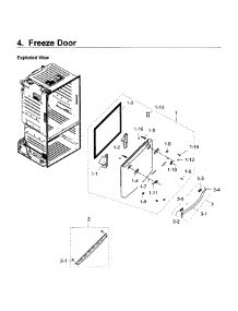 Freezer Door parts for Samsung Refrigerator RF28HDEDPWW/AA-01 from AppliancePartsPros.com