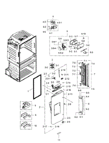 Left Door parts for Samsung Refrigerator RF28HMEDBBC/AA-08 from AppliancePartsPros.com