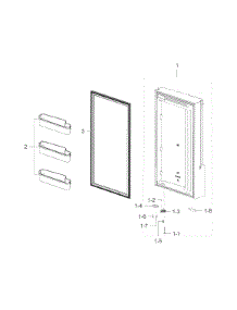 Freezer Door R parts for Samsung Refrigerator RF28K9070SG/AA-00 from AppliancePartsPros.com