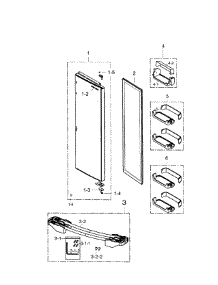 Fridge Door parts for Samsung Refrigerator RS267TDRS/XAA-01 from AppliancePartsPros.com
