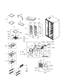 Fridge parts for Samsung Refrigerator RS267TDRS/XAA-01 from AppliancePartsPros.com