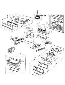 Freezer parts for Samsung Refrigerator RF26XAEBP/XAA-00 from AppliancePartsPros.com