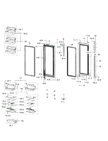 Right Door parts for Samsung Refrigerator RH29H9000SR/AA-04 from AppliancePartsPros.com