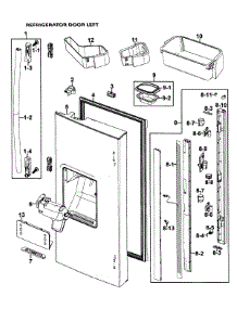 Left Door parts for Samsung Refrigerator RF26VACPN/XAA-00 from AppliancePartsPros.com