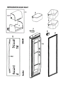 Right Door parts for Samsung Refrigerator RF26VACPN/XAA-00 from AppliancePartsPros.com