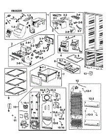 Freezer parts for Samsung Refrigerator RM255LABP/XAA-00 from AppliancePartsPros.com