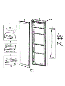 Right Door parts for Samsung Refrigerator RS267TDWP/XAA-00 from AppliancePartsPros.com