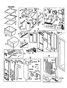 Freezer parts for Samsung Refrigerator RS267LASH/XAA-00 from AppliancePartsPros.com