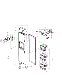 Freezer Door parts for Samsung Refrigerator RS265TDBP/XAA-02 from AppliancePartsPros.com