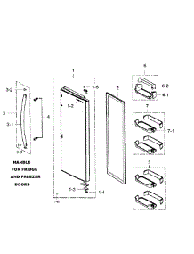 Fridge Door parts for Samsung Refrigerator RS265TDBP/XAA-02 from AppliancePartsPros.com