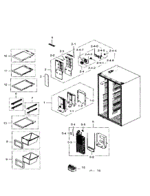 Freezer parts for Samsung Refrigerator RS265TDBP/XAA-02 from AppliancePartsPros.com