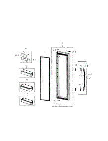 Refrigerator Door parts for Samsung Refrigerator RS22HDHPNWW/AA-00 from AppliancePartsPros.com