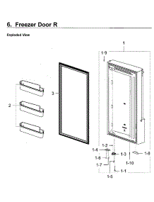 Freezer Door L parts for Samsung Refrigerator RF28K9580SR/AA-02 from AppliancePartsPros.com