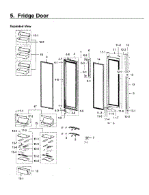 Right Door parts for Samsung Refrigerator RH22H9010SR/AA-02 from AppliancePartsPros.com