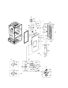Left Door parts for Samsung Refrigerator RF28HFEDBBC/AA-01 from AppliancePartsPros.com
