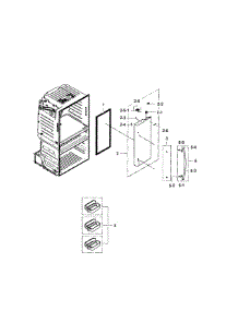 Refrigerator Door R parts for Samsung Refrigerator RF28HMELBSR/AA-00 from AppliancePartsPros.com