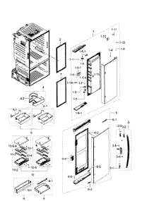 Right Door parts for Samsung Refrigerator RF28HDEDPBC/AA-02 from AppliancePartsPros.com