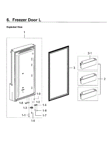 Freezer Door L parts for Samsung Refrigerator RF28K9580SG/AA-01 from AppliancePartsPros.com
