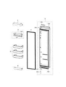Right Door parts for Samsung Refrigerator RSG307AARS/XAA-02 from AppliancePartsPros.com