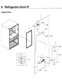 Fridge Door R parts for Samsung Refrigerator RF30KMEDBSG/AA-00 from AppliancePartsPros.com