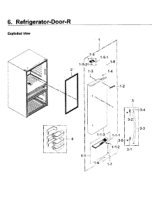 Fridge Door R parts for Samsung Refrigerator RF30KMEDBSR/AA-01 from AppliancePartsPros.com