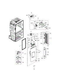 Refrigerator Door L parts for Samsung Refrigerator RF28HMEDBBC/AA-03 from AppliancePartsPros.com