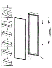 Refrig Door parts for Samsung Refrigerator RSG257AARS/XAA-00 from AppliancePartsPros.com
