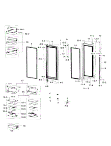 Right Door parts for Samsung Refrigerator RH29H9000SR/AA-02 from AppliancePartsPros.com