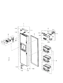 Left Door parts for Samsung Refrigerator RS265TDRS/XAA-01 from AppliancePartsPros.com