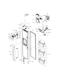 Door-Freezer parts for Samsung Refrigerator RH25H5611SR/AA-00 from AppliancePartsPros.com