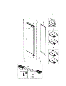 Fridge Door parts for Samsung Refrigerator RS267TDRS/XAA-02 from AppliancePartsPros.com
