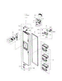 Freezr Door parts for Samsung Refrigerator RS267TDRS/XAA-02 from AppliancePartsPros.com