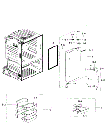 Right Door parts for Samsung Refrigerator RF28HFEDTSR/AA-08 from AppliancePartsPros.com