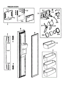 Left Door parts for Samsung Refrigerator RS264ABRS/XAA-00 from AppliancePartsPros.com