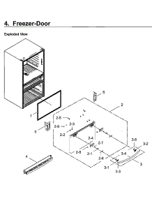 Freezer Door parts for Samsung Refrigerator RF28HMEDBWW/AA-11 from AppliancePartsPros.com