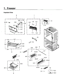 Freezer parts for Samsung Refrigerator RF28HMEDBWW/AA-11 from AppliancePartsPros.com