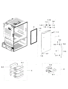 Right Door parts for Samsung Refrigerator RF28HFEDTBC/AA-05 from AppliancePartsPros.com