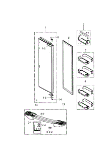 Right Door parts for Samsung Refrigerator RS267TDRS/XAA-00 from AppliancePartsPros.com