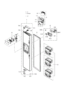Left Door parts for Samsung Refrigerator RS267TDRS/XAA-00 from AppliancePartsPros.com