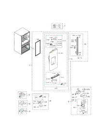 Left Refrigerator Door parts for Samsung Refrigerator RF28HMEDBSG/AA-02 from AppliancePartsPros.com