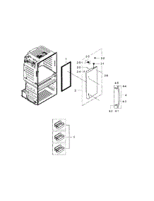 Refrigerator Door R parts for Samsung Refrigerator RF28HMEDBBC/AA-04 from AppliancePartsPros.com