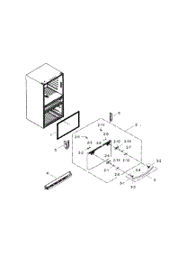 Freezer Door parts for Samsung Refrigerator RF28HMEDBBC/AA-04 from AppliancePartsPros.com